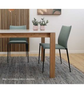 Chaises de salle à manger avec couvercles en métal, Moka