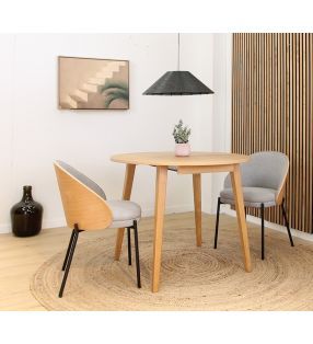 mesa redonda madera roble