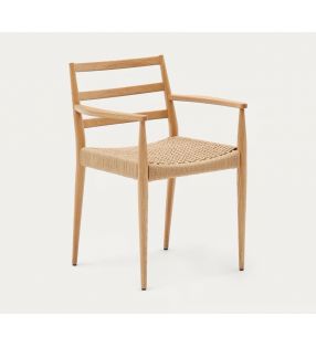 chaises en bois avec accoudoirs