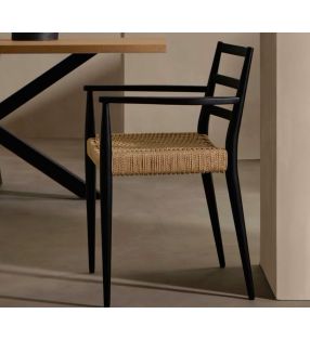 chaises de salle à manger noires avec accoudoirs