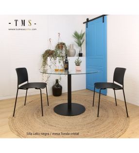 Leku, silla ligera, apilable y resistente con asiento en polipropileno - 12