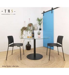 Leku, silla ligera, apilable y resistente con asiento en polipropileno - 19