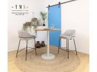 tabouret haut avec assise rembourrée et pieds en métal noir