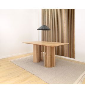 table avec pied en forme de Yin Yang et plateau en bois  - 6