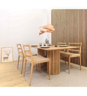 table avec pied en forme de Yin Yang et plateau en bois  - 11