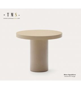 Mesa-redonda-de-cemento-beige-de-diámetro-de-90-cm
