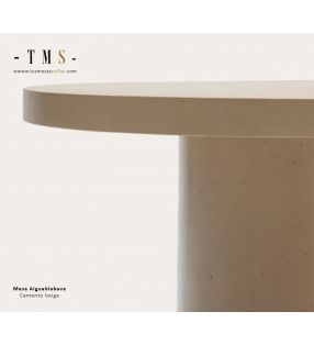 Mesa redonda de cemento con pata central para uso exterior - 15