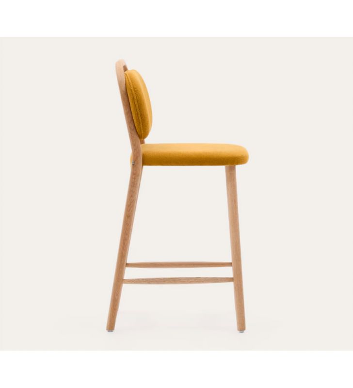 Taburete alto tapizado Helda con asiento y respaldo separados  - 8