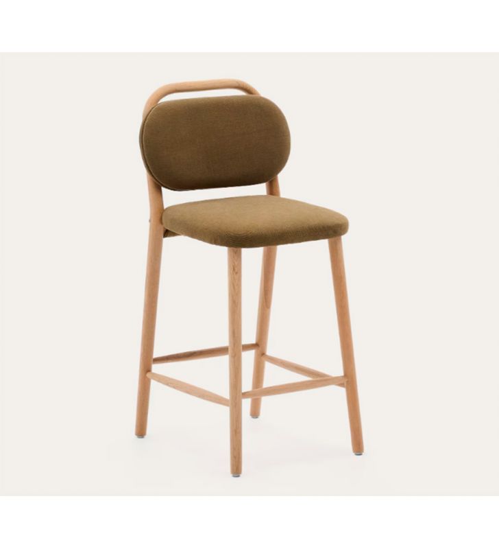 Taburete alto tapizado Helda con asiento y respaldo separados  - 10
