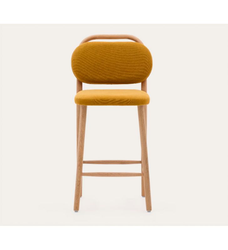 Taburete alto tapizado Helda con asiento y respaldo separados  - 11