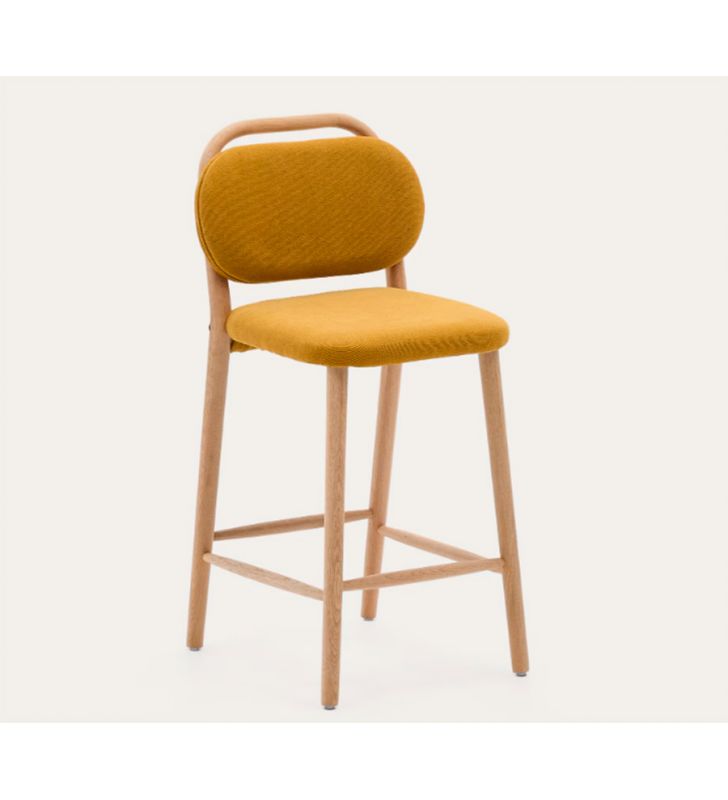 Taburete alto tapizado Helda con asiento y respaldo separados  - 15