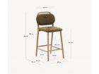 Taburete alto tapizado Helda con asiento y respaldo separados  - 21