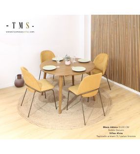 Mesa redonda extensible Adana, estilo nórdico para comedor o espacio abierto - 22