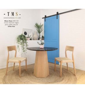 table ronde en marbre noir