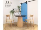 table ronde en marbre noir