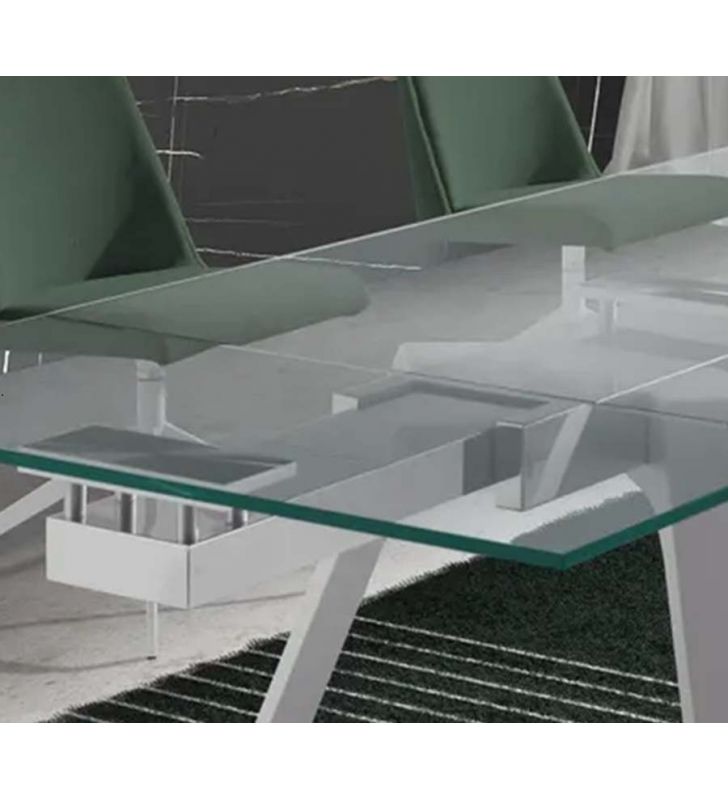 tables extensibles en verre transparent