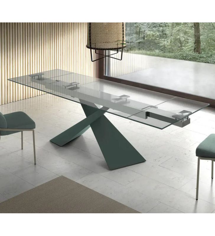 copy of Table à manger extensible Nil avec plateau en verre transparent  - 1