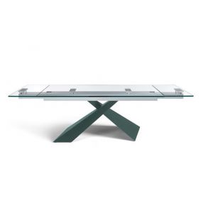table extensible en verre et métal