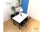 table de cuisine en verre brillant