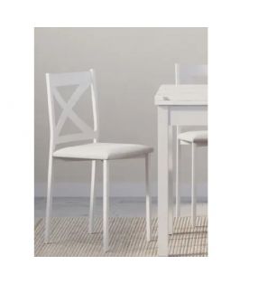 Chaise de cuisine Paris avec dossier en forme de croix et assise rembourrée - 3