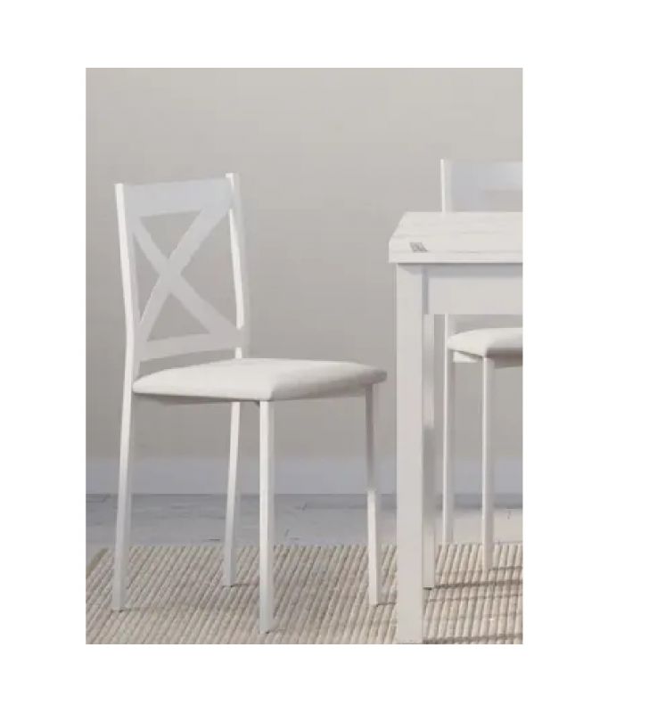 Chaise de cuisine Paris avec dossier en forme de croix et assise rembourrée  - 3