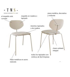 Chaise Klein, pour cuisines modernes, étroite et avec un beau design  - 12