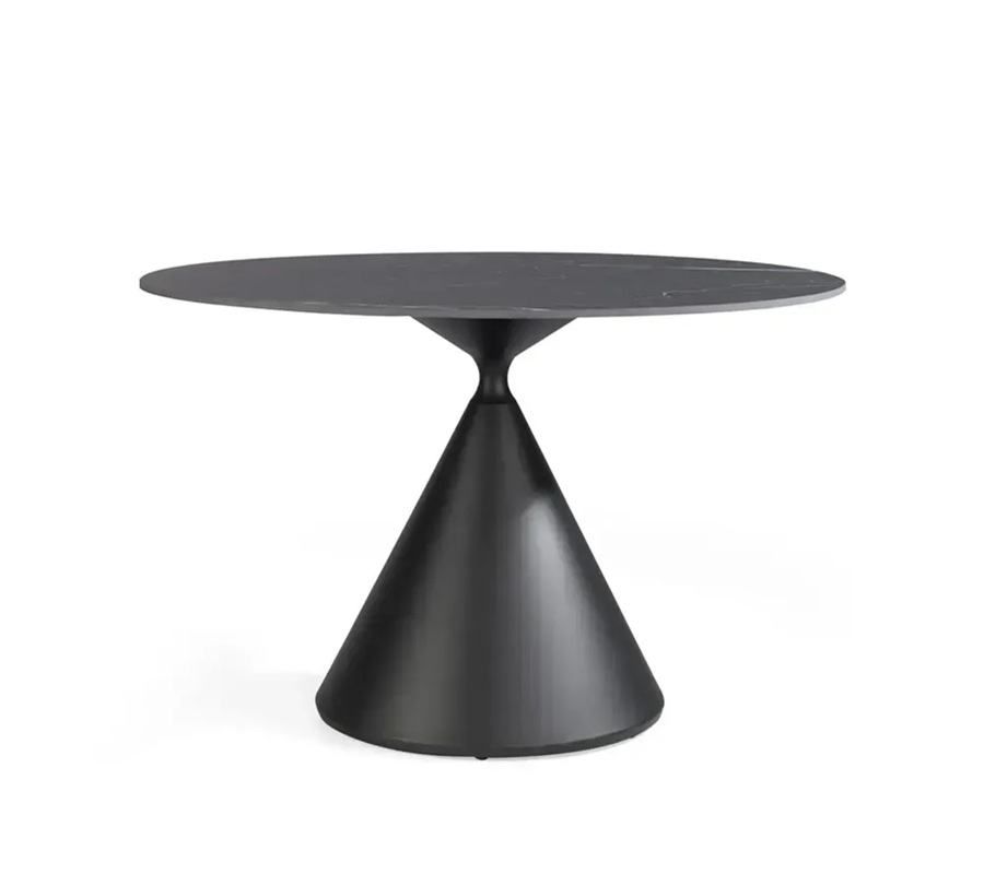 Table Ronde Moderne Table ronde moderne avec pied central rond et comptoirs en porcelaine