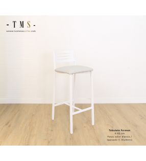 Tabouret Formen avec dossier et assise rembourrés