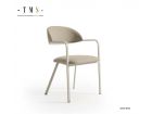 Silla de comedor con brazos, con asiento y respaldo tapizados y divididos  - 2