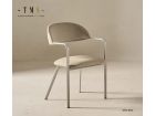 Silla de comedor con brazos, con asiento y respaldo tapizados y divididos  - 3