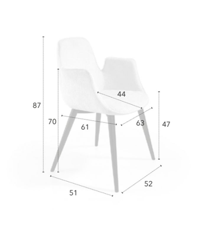 mesures-chaise-Beatle-accoudoirs