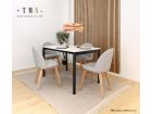 Table à manger extensible moderne Eva avec coins arrondis