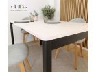 Table à manger extensible en EVA finition blanc mat et noir