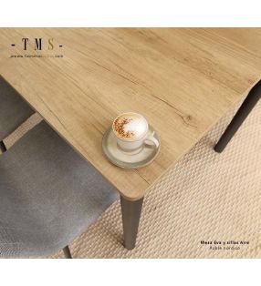 Mesa extensible de cocina con pata metálica redonda y esquinas redondeadas, Eva  - 22