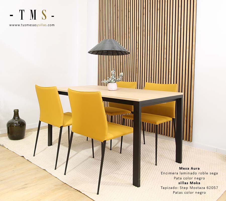 Mesa con pata metálica deslizante y extensible para cocina moderna, Aura  - 2 Mesa con pata metálica deslizante y extensible para cocina moderna, Aura  - 2