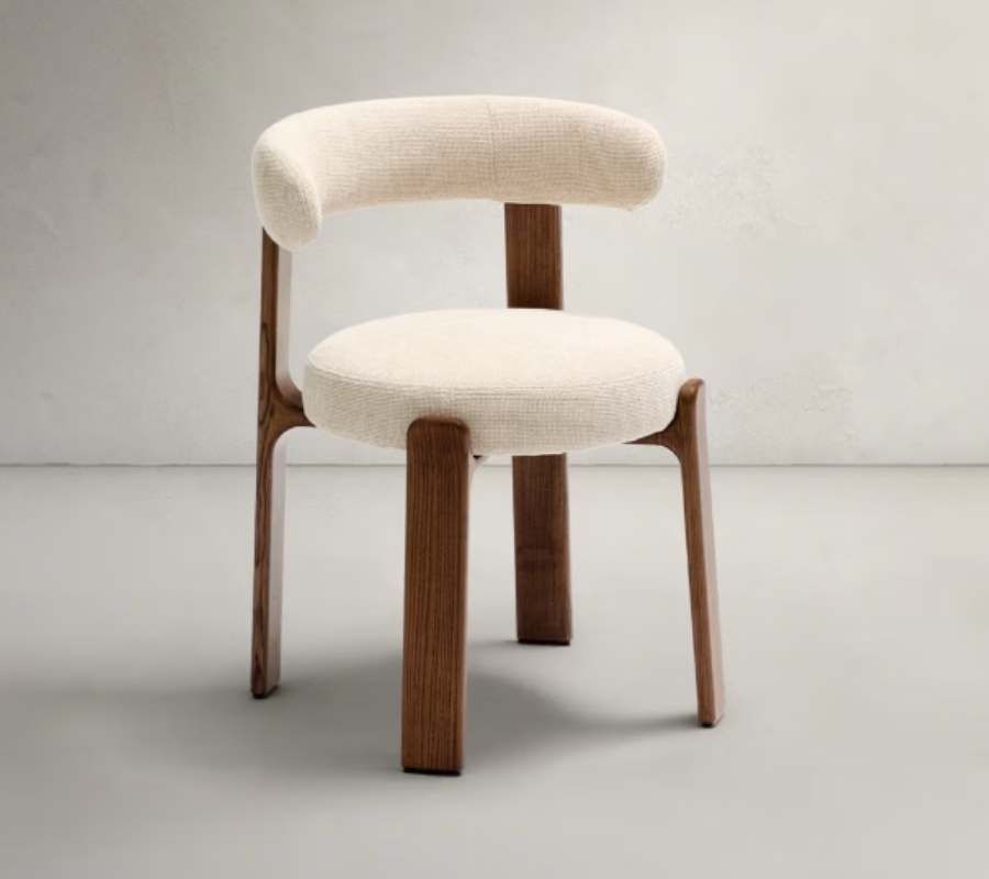 Chaise de salle à manger écologique en chenille et bois GRANITE