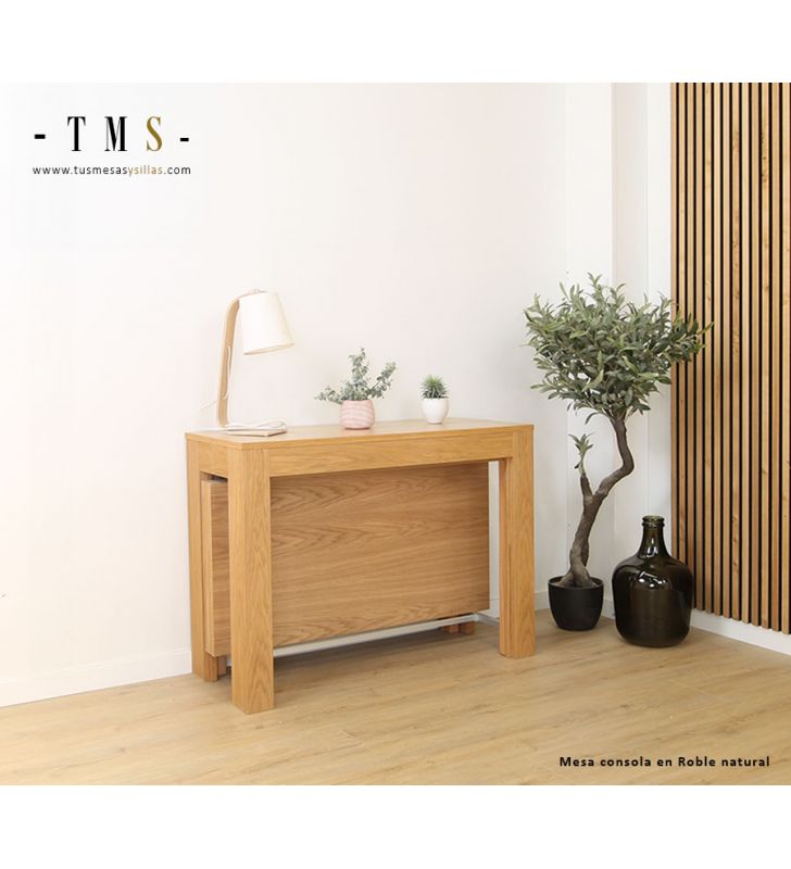 Console en chêne naturel pour entrée