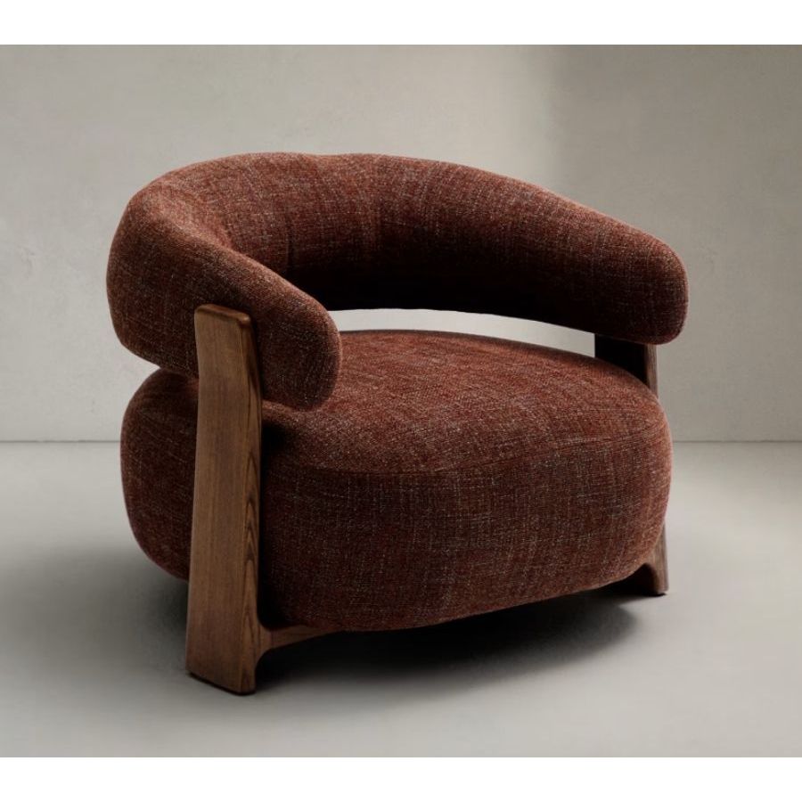 fauteuil-enveloppant-chenille-bois-noyer fauteuil-enveloppant-chenille-bois-noyer