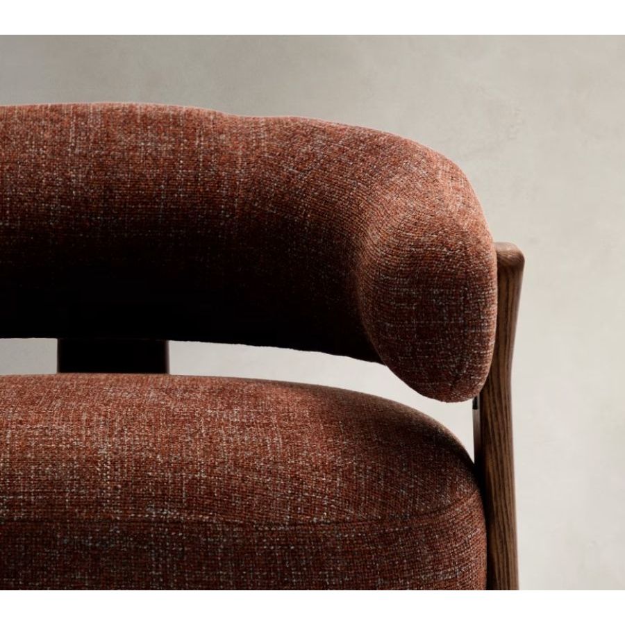 fauteuil-enveloppant-chenille-bois-noyer fauteuil-enveloppant-chenille-bois-noyer