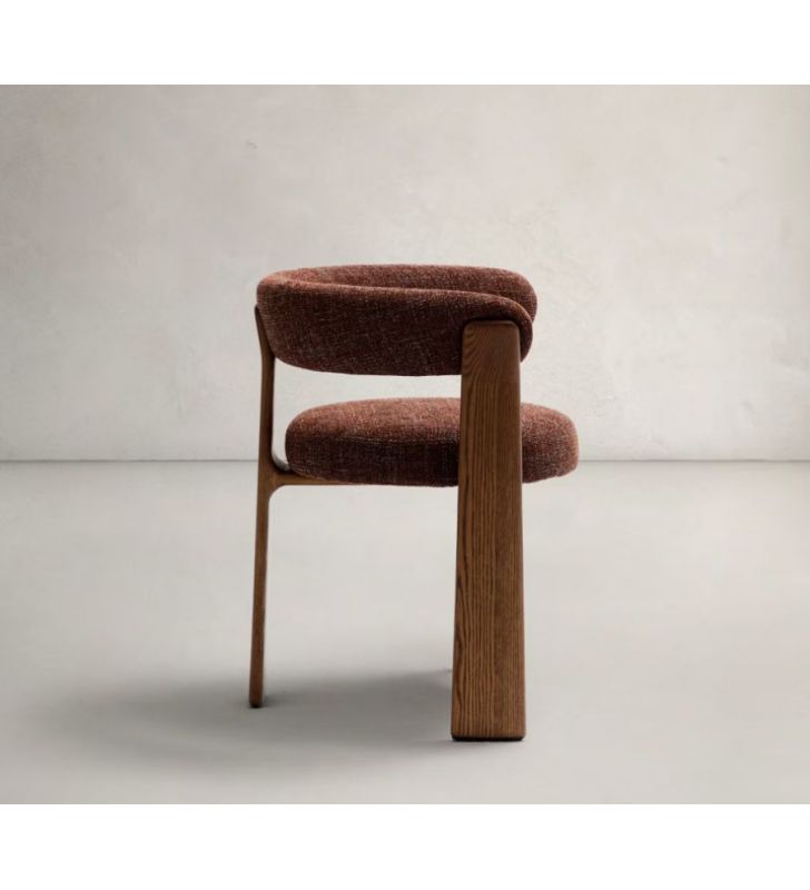 chaise-3-pieds-chene-chenille-marron-design chaise-3-pieds-chene-chenille-marron-design