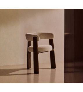 chaise-3-pieds-bois-noir-et-chenille-blanche