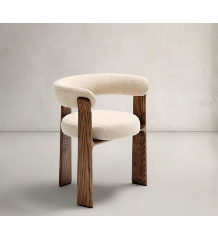 silla-tres-patas-madera-chenilla-roja