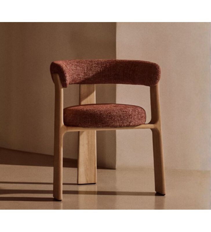 chaise-salle-a-manger-bois-clair-chenille-rouge chaise-salle-a-manger-bois-clair-chenille-rouge