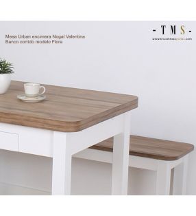 table de cuisine, noyer, blanche