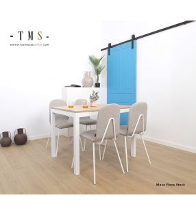 mesa-extensible-con-pata-blanca-y-laminado-color-roble[Foto real]