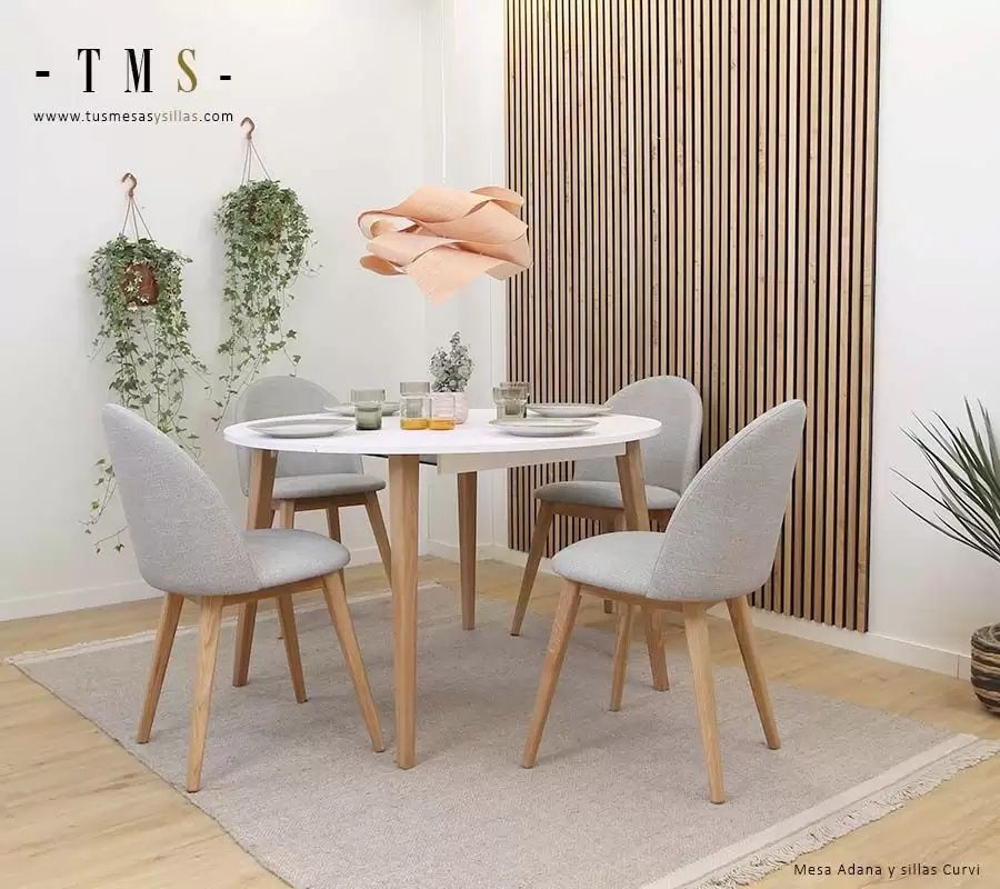 mesas-redonda-blanco-madera[Foto real]