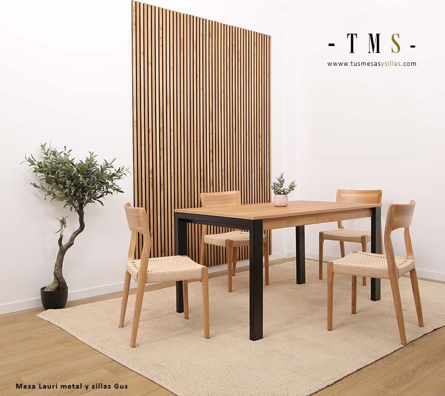 mesa-extensible-con-encimera-madera-y-pata-metálica[Foto real]