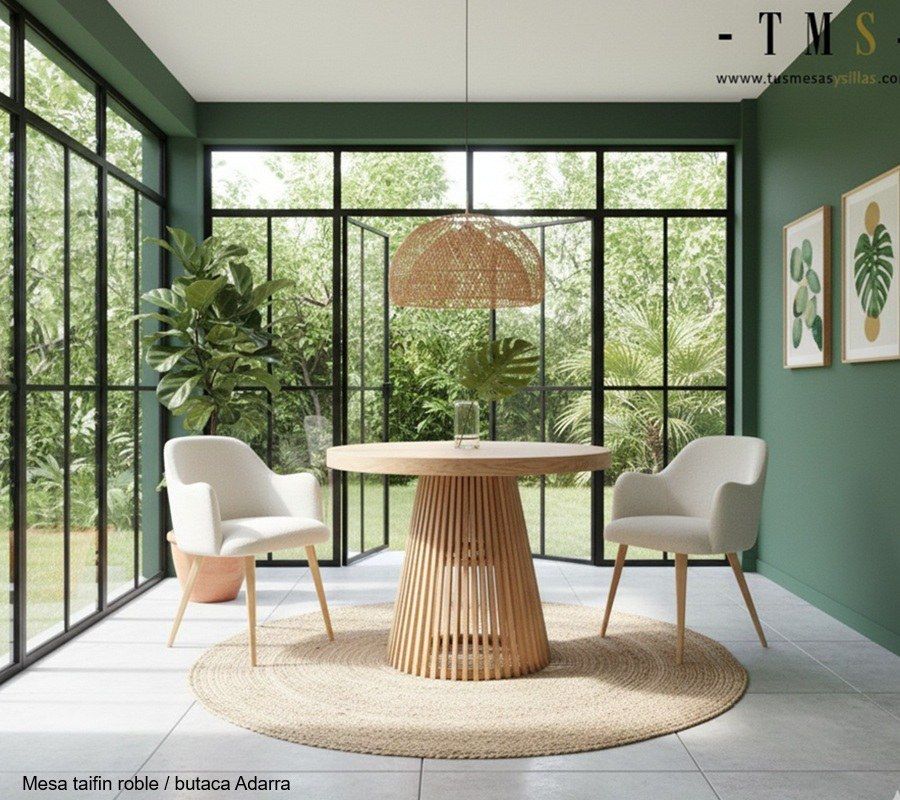 ensemble table-chaises-accoudoirs