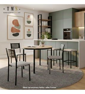 tables rondes en bois noir