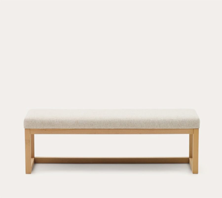 Banc long Yola en bois et rembourré, pour pied de lit pour table...